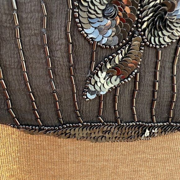 Incredible Vintage 80s Black hand-beaded sequin top - Picture 7 of 11